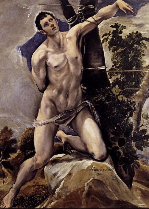 Saint Greeting Card featuring the painting Saint Sebastian by El Greco
