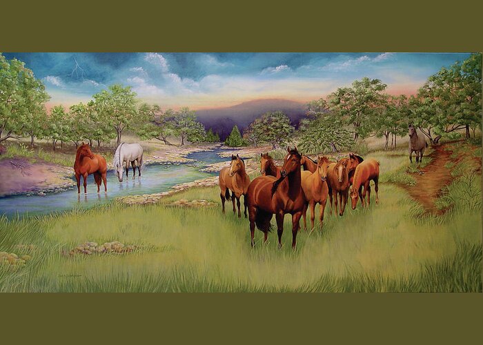 Salado Greeting Card featuring the painting Salado by Sandy Dusek