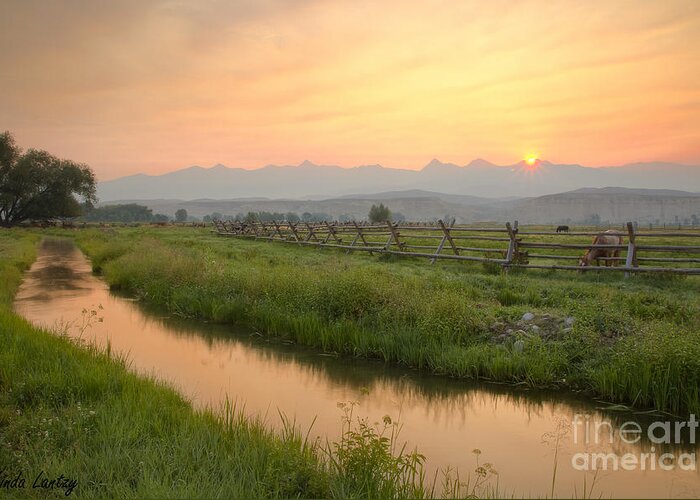 Beaverhead Mountains Greeting Card featuring the photograph Salmon Sunrise by Idaho Scenic Images Linda Lantzy