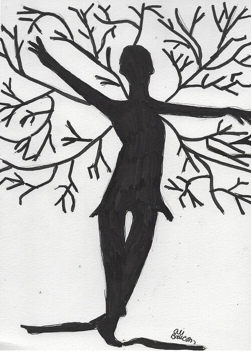 Dancing Greeting Card featuring the drawing Salsa Tree by Ali Baucom