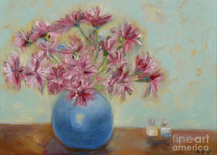 Flowers Greeting Card featuring the painting Salt and Pepper I C by Karen Francis