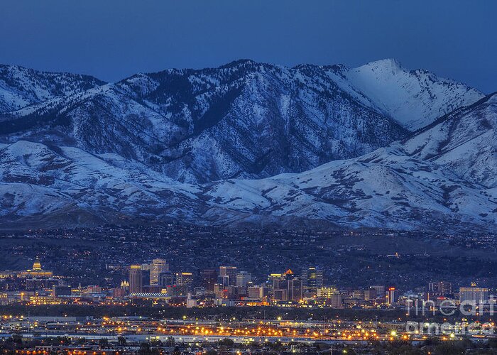 Salt Greeting Card featuring the photograph Salt Lake City by Spencer Baugh