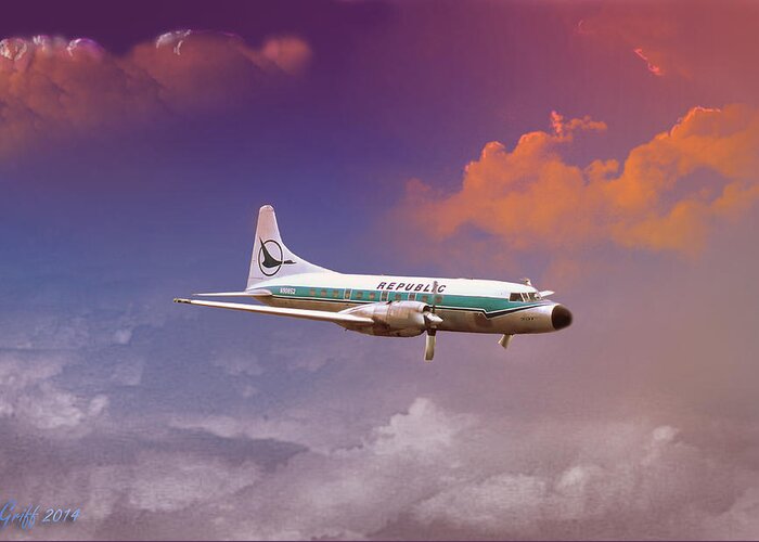 Airliner Greeting Card featuring the digital art Salute to Herman by J Griff Griffin