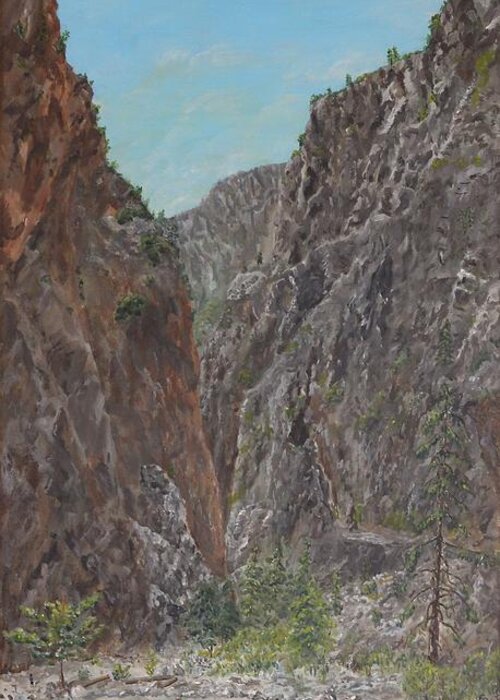 Samaria Greeting Card featuring the painting Samaria Gorge by David Capon