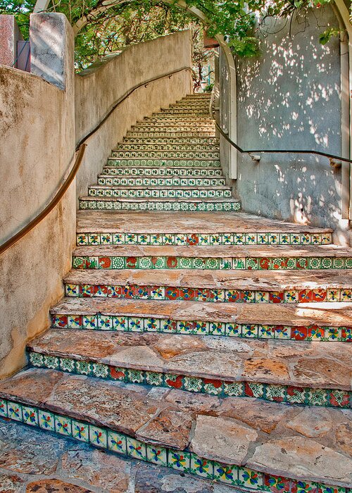 Steps Greeting Card featuring the photograph San Antonio Riverwalk Stairway by David and Carol Kelly