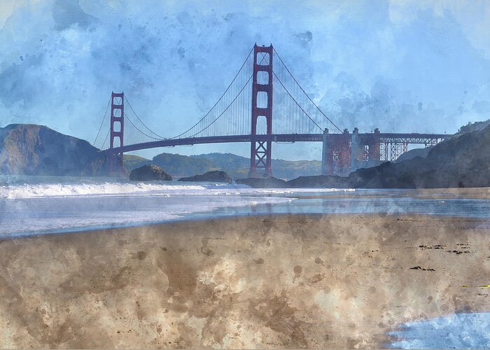 Gate Greeting Card featuring the photograph San Francisco Golden Gate Bridge in California by Brandon Bourdages