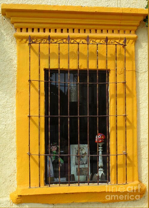 San Jose Del Cabo Greeting Card featuring the photograph San Jose Del Cabo Window 3 by Randall Weidner
