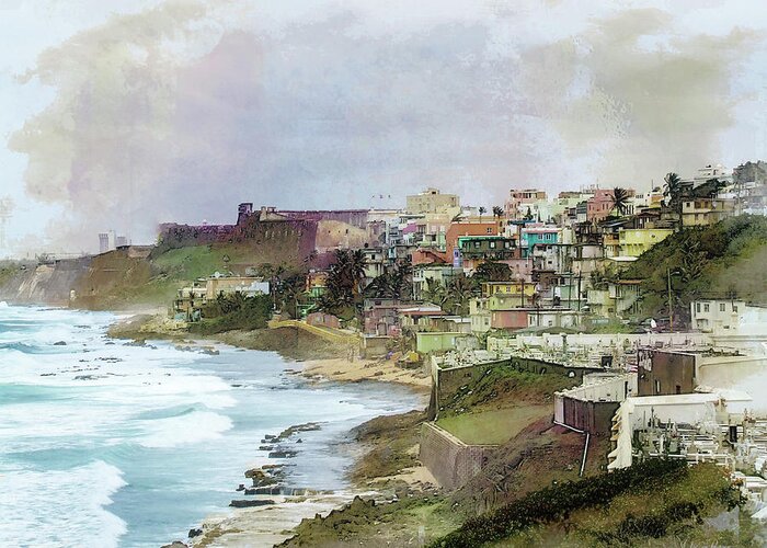San Juan Greeting Card featuring the photograph San Juan by the Ocean by John Rivera