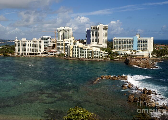 Aeriel View Greeting Card featuring the photograph San Juan in Puerto Rico by Anthony Totah
