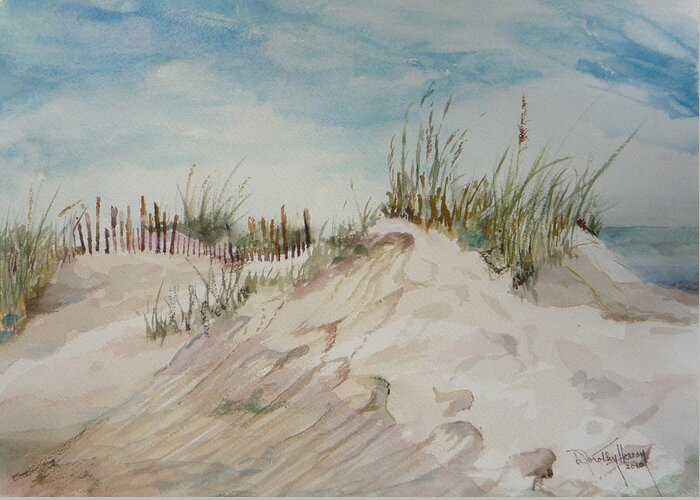 Landscape Greeting Card featuring the painting Sand and Sky by Dorothy Herron