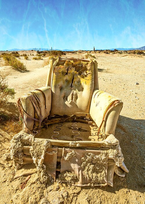 Abandoned Greeting Card featuring the photograph Sand Chair by Peter Tellone