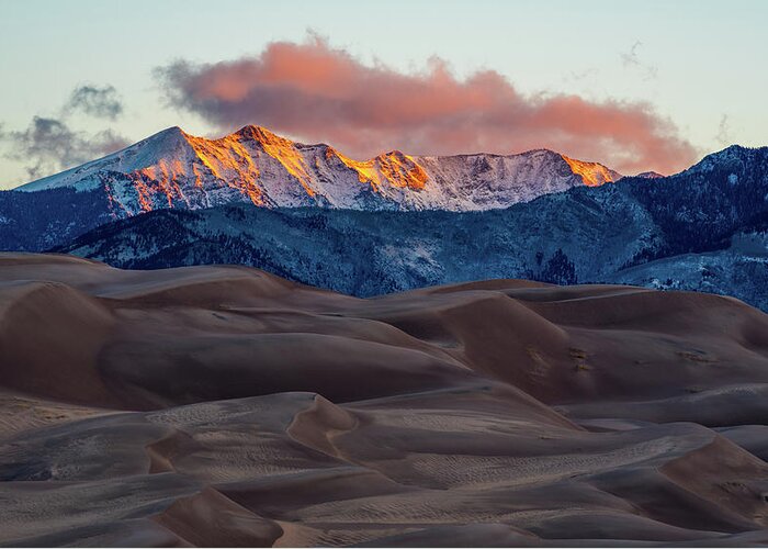Colorado Greeting Card featuring the photograph Sand Dune Sunrise by Gary Kochel
