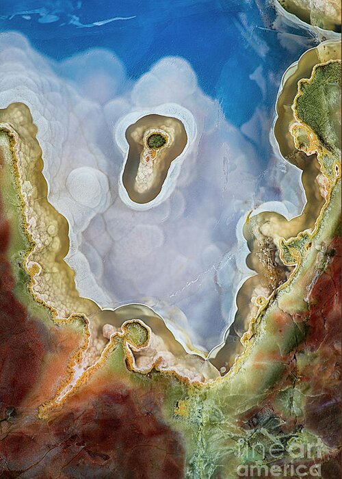 Opal Butte Blue Hyalite Greeting Card featuring the photograph Sand Island in Opal Bay RO9809 by Mark Graf