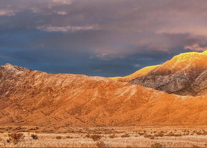 Winter Greeting Card featuring the photograph Sandia Crest Stormy Sunset 2 by Alan Vance Ley