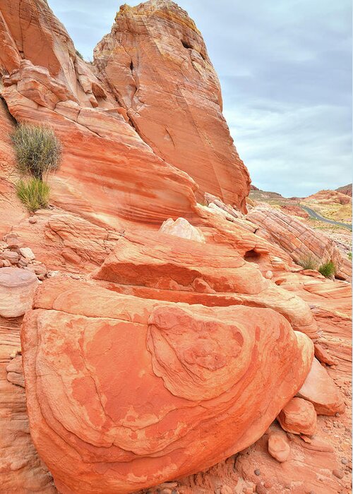 Valley Of Fire State Park Greeting Card featuring the photograph Sandstone Pillar in Valley of Fire by Ray Mathis