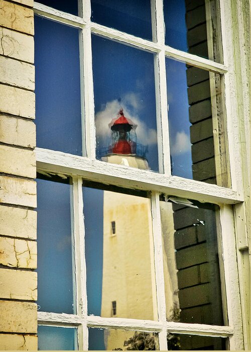 New Jersey Greeting Card featuring the photograph Sandy Hook Lighthouse Reflection by Gary Slawsky