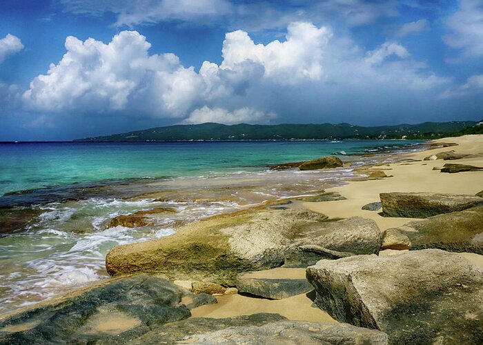 Ocean Greeting Card featuring the photograph Sandy Point by Amanda Jones