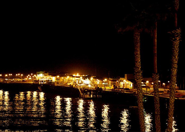 Pier Greeting Card featuring the photograph Santa Cruz Pier at Night by Marilyn Hunt
