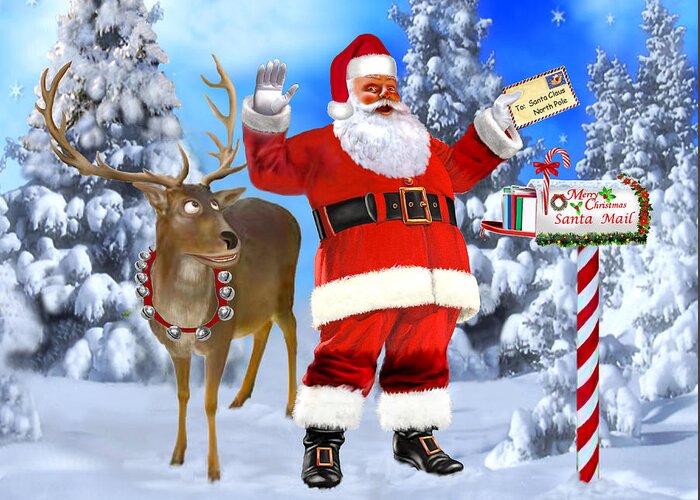 Santa Greeting Card featuring the digital art Santa Got Your Letter by Glenn Holbrook