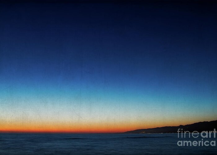 Santa Monica Greeting Card featuring the photograph Santa Monica Sunset 1 by Doug Sturgess