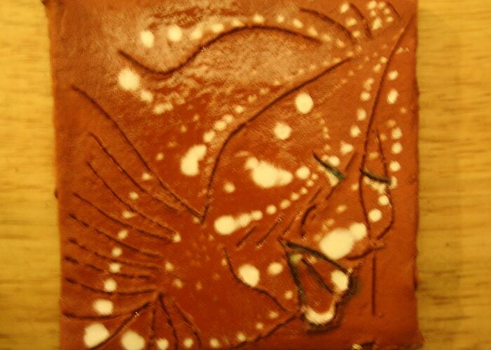 Jesus Greeting Card featuring the ceramic art Sarah - tile by Gloria Ssali