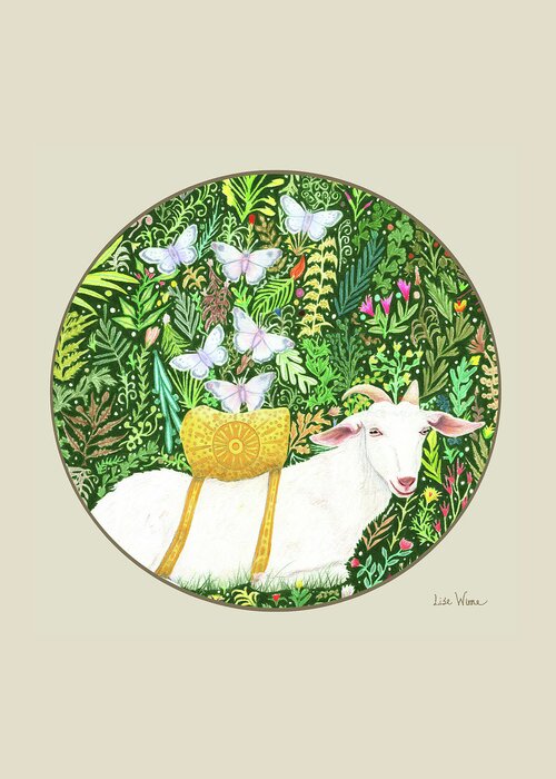Scapegoats Greeting Card featuring the painting Scapegoat button by Lise Winne