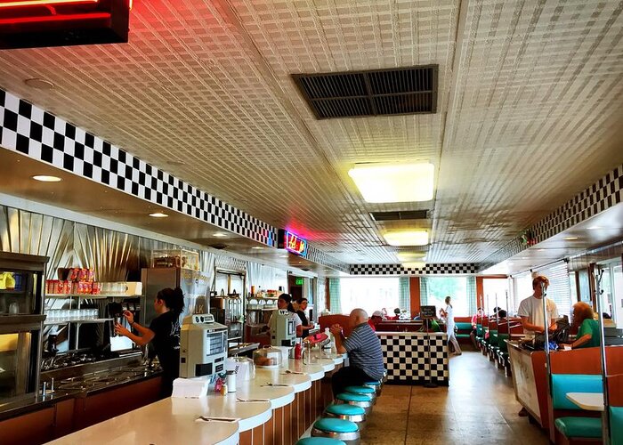 Diner Greeting Card featuring the photograph Scenes from a Diner by Chris Montcalmo