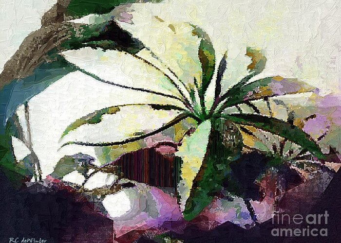 Cubist Greeting Card featuring the painting Schefflera Avant Garde by RC DeWinter