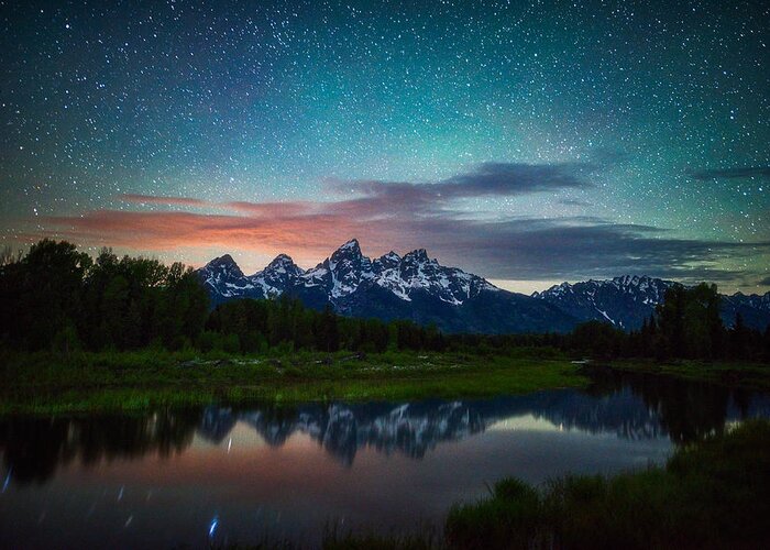 Night Photography Greeting Card featuring the photograph Schwabacher Nights by Darren White