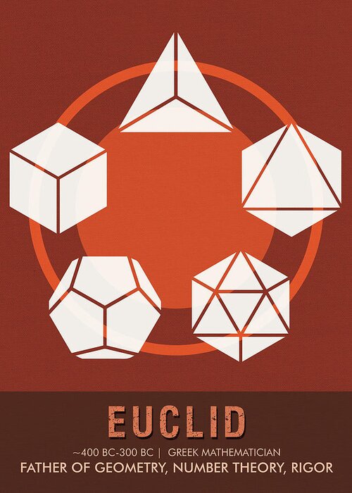 Euclid Greeting Card featuring the mixed media Science Posters - Euclid - Mathematician by Studio Grafiikka