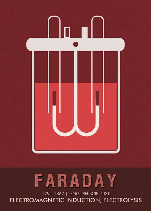 Faraday Greeting Card featuring the mixed media Science Posters - Michael Faraday - Physicist, Chemist by Studio Grafiikka