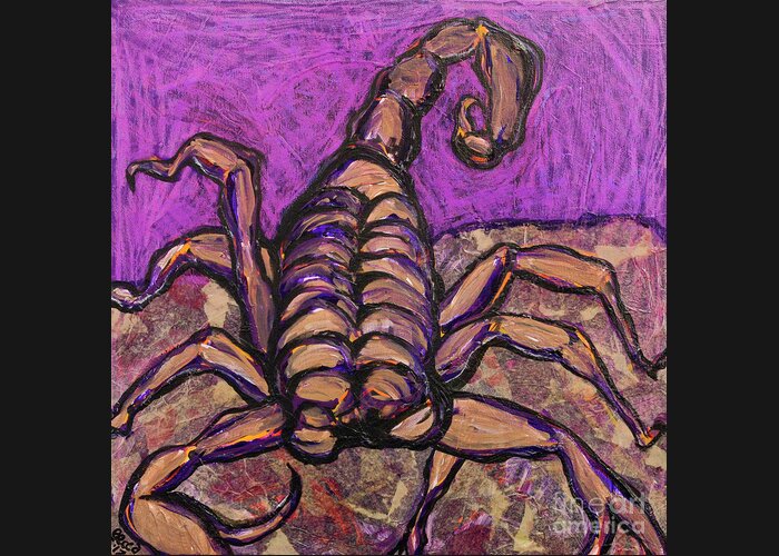 Scorpion Greeting Card featuring the painting Scorpio? by Rebecca Weeks