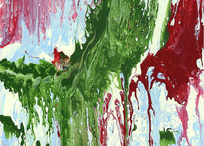Abstract Greeting Card featuring the painting Screaming by Matthew Mezo