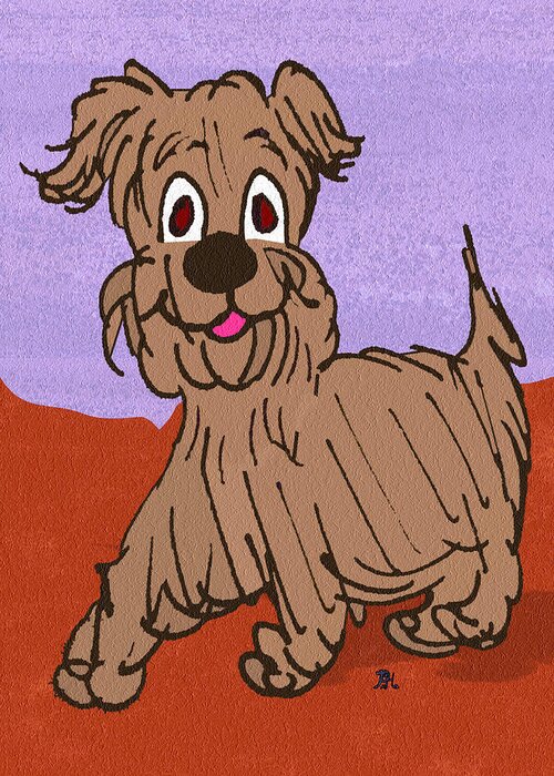 Scruffy Dog Greeting Card featuring the digital art Scruffy Dog by Pharris Art