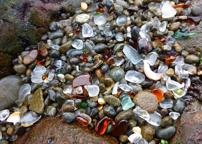 Sea Glass Greeting Card featuring the photograph Sea Glass Gems by Amelia Racca