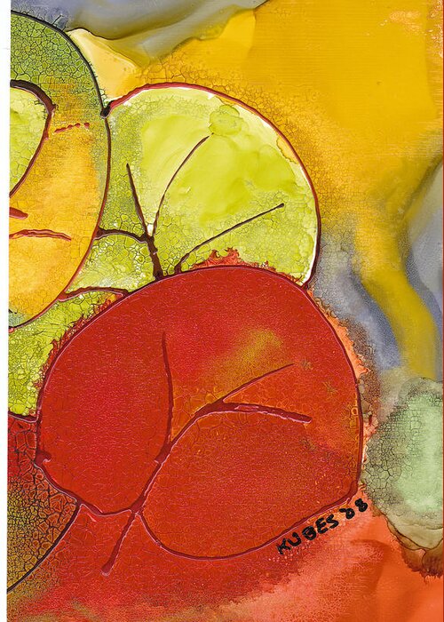 Leaf Greeting Card featuring the painting Sea Grapes by Susan Kubes