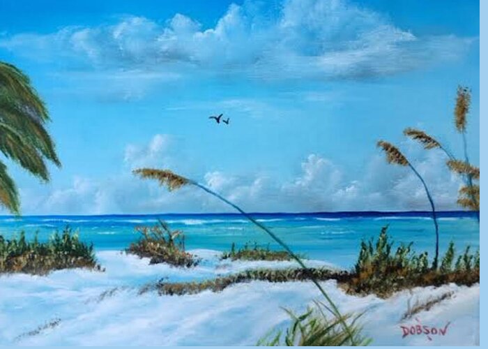 Sea Grass Greeting Card featuring the painting Sea Grass On The Key by Lloyd Dobson