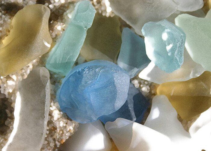 Seaglass Greeting Card featuring the photograph Seaglass by Mary Haber