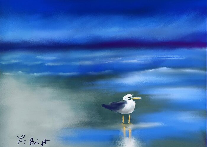 Seagull Greeting Card featuring the digital art Seagull Standing 2 by Frank Bright