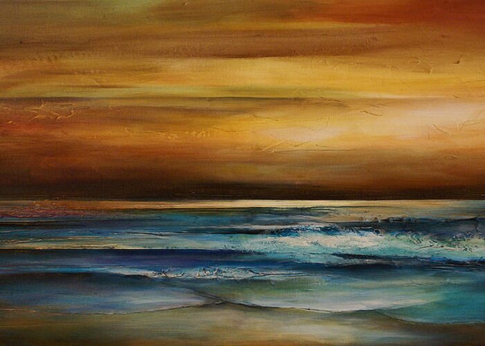 Seascape Greeting Card featuring the painting Seascape 1 by Michael Lang