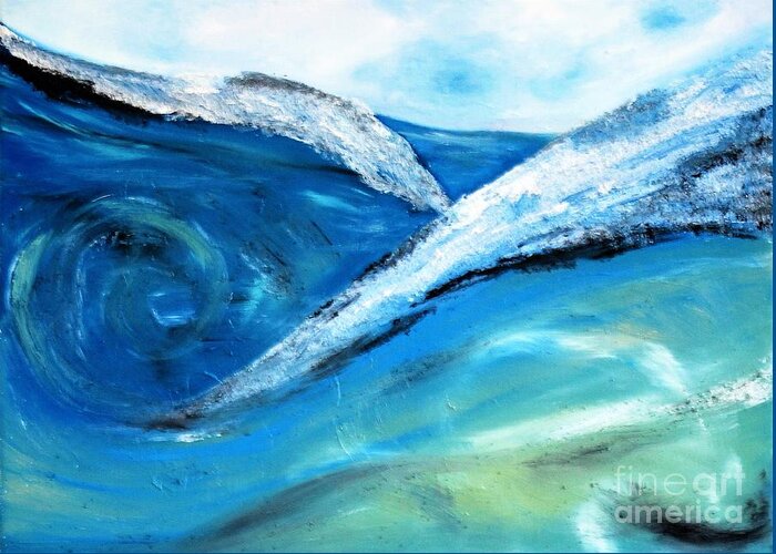 Water Greeting Card featuring the mixed media Seascape #2 by Tracey Lee Cassin