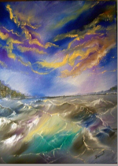 Art Seascape Greeting Card featuring the painting Seascape#1 by Raymond Doward