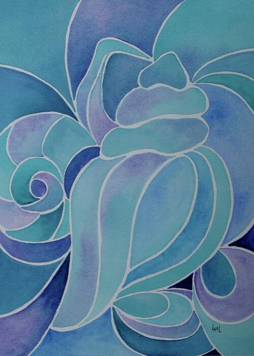 Seashell Greeting Card featuring the painting Seashell Abstract 1 by Lael Rutherford