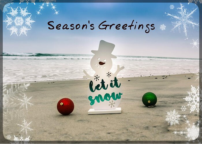 Beach Greeting Card featuring the photograph Season's Greetings by Alison Frank