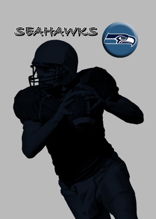 Seahawks Greeting Card featuring the digital art Seattle Seahawks Football by David Dehner
