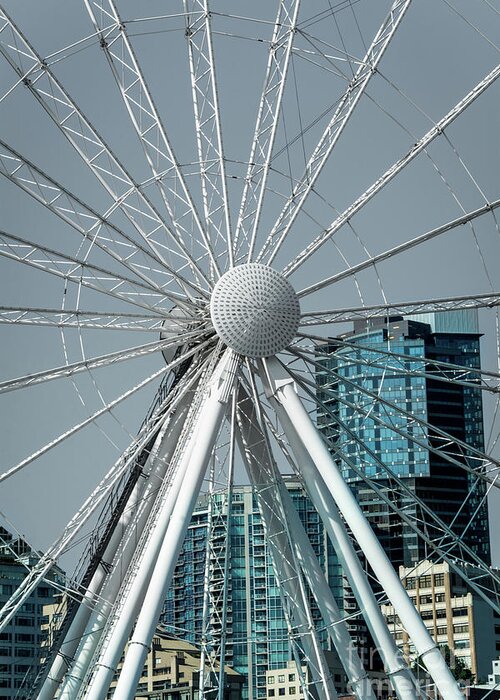 Travel Greeting Card featuring the photograph Seattle's Great Wheel by Deborah Klubertanz