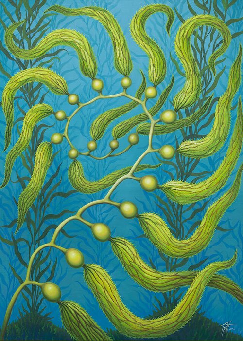 Seaweed Greeting Card featuring the painting Seaweed Spiral by Tish Wynne