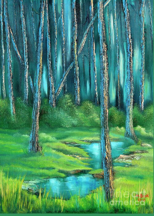 Landscape Greeting Card featuring the painting Secluded I by Marlene Book