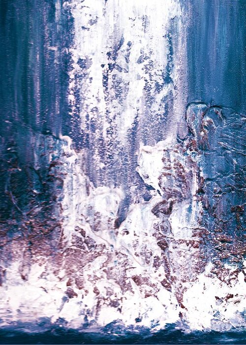 #art #interiordesign #artwork #landscape #water #waterfall #allisonconstantino Greeting Card featuring the painting Second Sight by Allison Constantino
