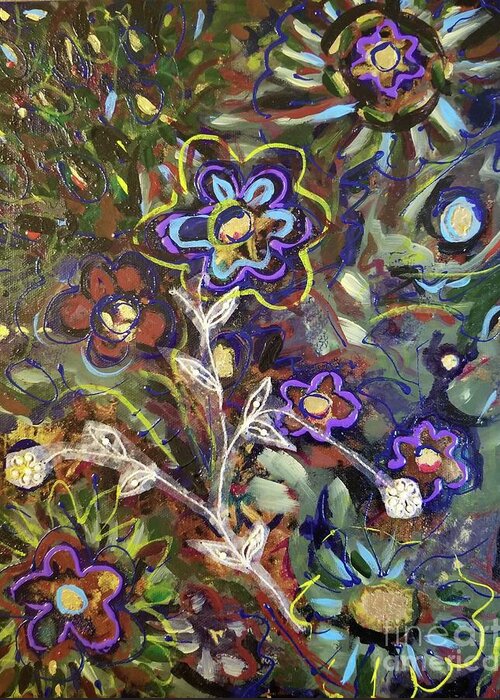 Floral Greeting Card featuring the painting Secret Garden by Catherine Gruetzke-Blais